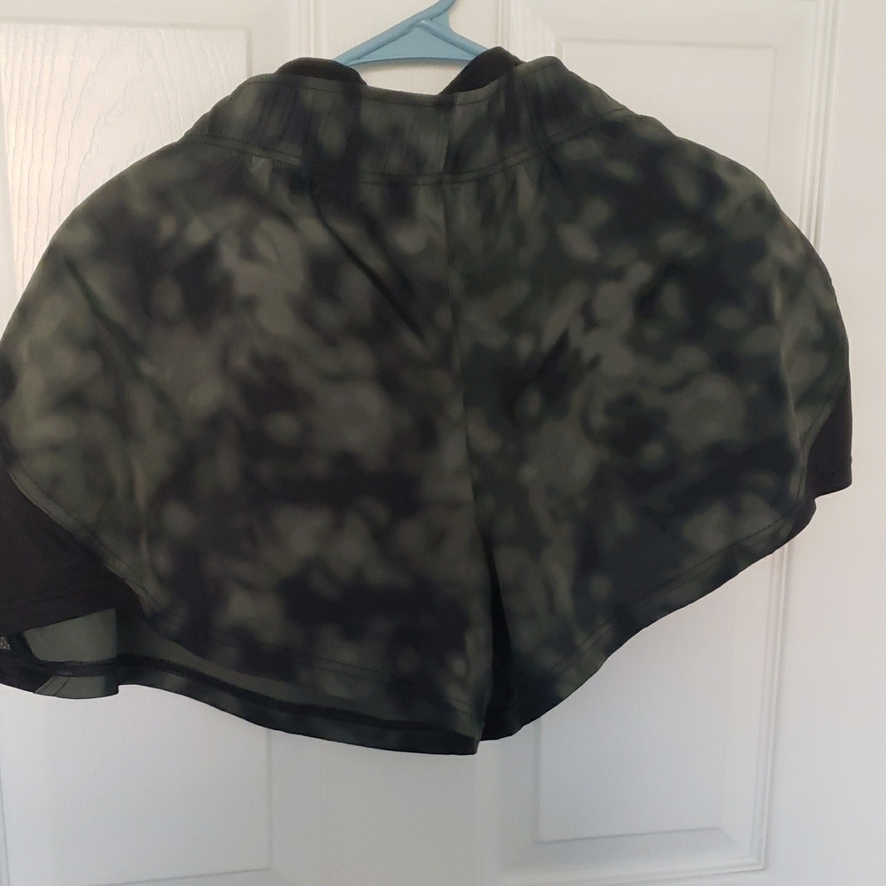 Athletic Works Women's Athletic Shorts - Black and Green Camo